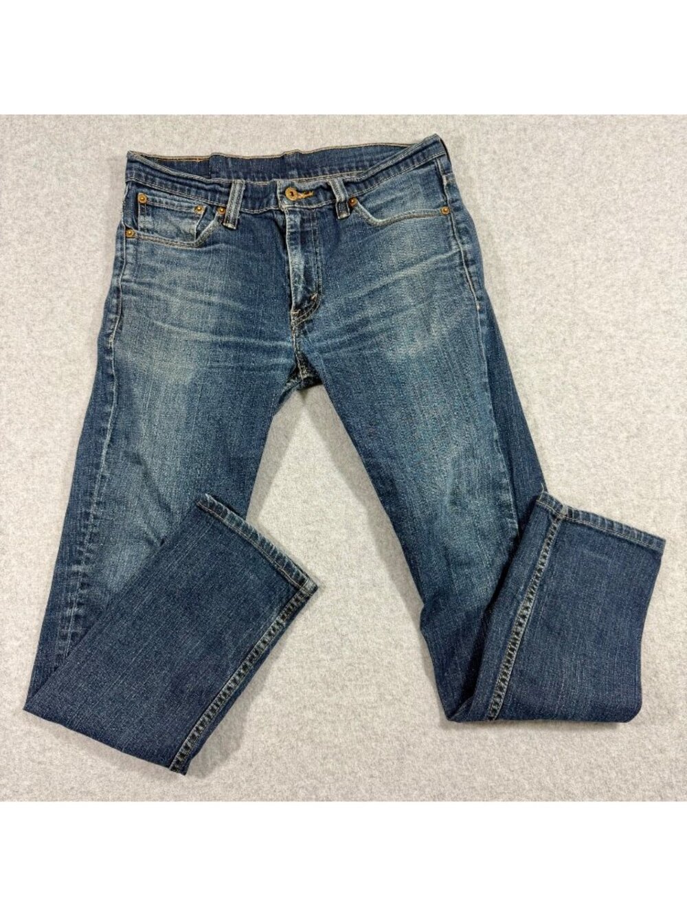Leviโs 511 Menโs Jeans 34x32 Slim Fit Blue Denim Distressed Faded Cotton